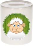 Bellatio Decorations Vrolijke schaap dieren spaarpot 9 cm - schapen - spaarpotten voor kinderen