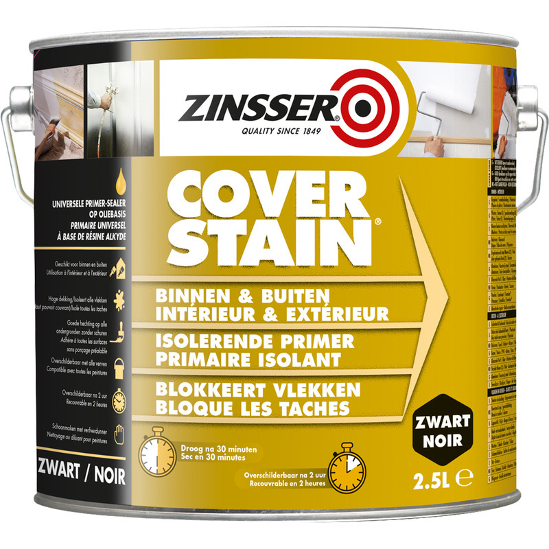 Zinsser Cover stain primer 2.5L zwart