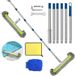 Poolblaster Brosse de piscine télescopique - 45 cm - Acier inoxydable - Réglable jusqu'à 230 cm - Balai de piscine - Jeu de brosses