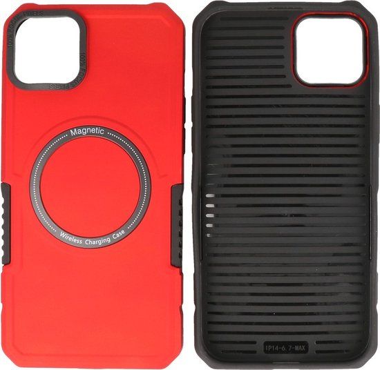 iPhone 14 Plus MagSafe Case - Shockproof Back Cover - Red