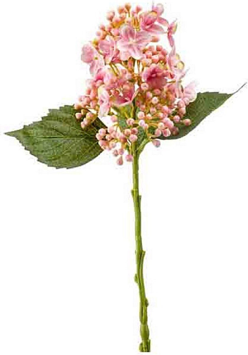 Basic Kunstbloem Hortensia 38 cm Roze - 8714344065381