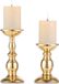 Nuptio Piliers Kandelaars Metalen Kandelaar Ideaal voor 80mm Kaarsen, Goud Kandelaar voor Woonkamer, Tuinen, Spa, Aromatherapie, Wierookkegels, Bruiloft, Feest, 2 Stuks