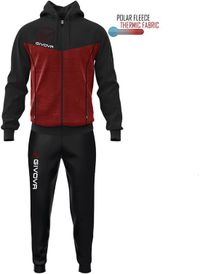Givova Tuta visa melange met capuchon polarfleece trainingspak Kinderen Blauw / Rood 4XL