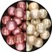 Decoris Kaemingk B.V. 32x stuks kunststof kerstballen mix van lichtroze en champagne 4 cm