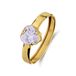 Lucardi Dames Ring hartvorm zirkonia - Ring - Cadeau - 14 Karaat Goud - Geelgoud