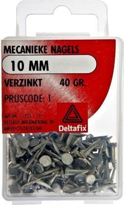 Deltafix Stoffeernagels 10 mm - Verzinkt - Staal - Platkop