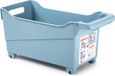 Plastic Forte Opberg Trolley Container - ijsblauw - op wieltjes - L38 x B18 x H18 cm - kunststof - opslag box/bak - 12 liter