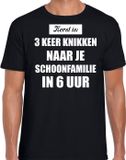 Shoppartners Bv Noir T-shirt de Noël / t-shirt - Noël, c'est 3 hochements de tête à la belle-famille - homme - Vêtements de Noël / tenue de Noël XXL