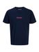 JACK & JONES Chemise 'JJKENDRICK' bleu foncé / rouge vif / blanc