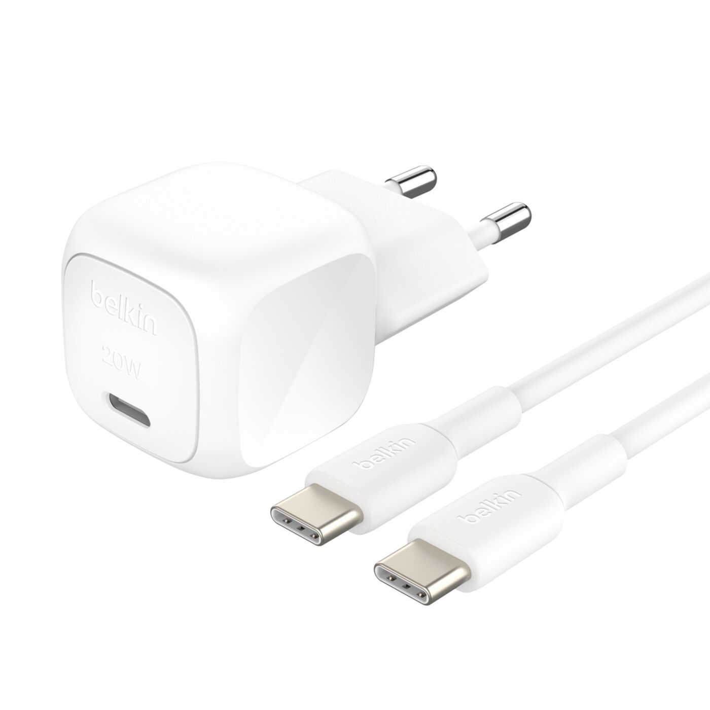 Belkin 20W USB-C Wandlader met USB-C naar USB-C Kabel (1m) - Universeel - Wit