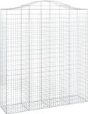 vidaXL Mur en gabion arqué 200x50x220/240 cm fer galvanisé