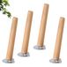 Jeu de 4 pieds de table de remplacement en bois