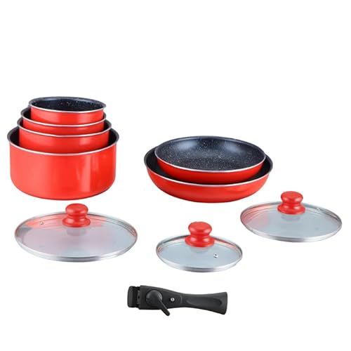 HAGEN Herzberg HA04623 Pannenset - 10 stuks - Rood - Steencoating - Afneembare steel