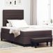 Maison Exclusive - Lit boxspring avec tête de lit, marron foncé, 120 x 190 cm, tissu