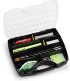 PLASTICFORTE Opbergkoffertje/opbergdoos/sorteerbox - 13-vaks - kunststof - zwart - 25 x 21 x 4 cm