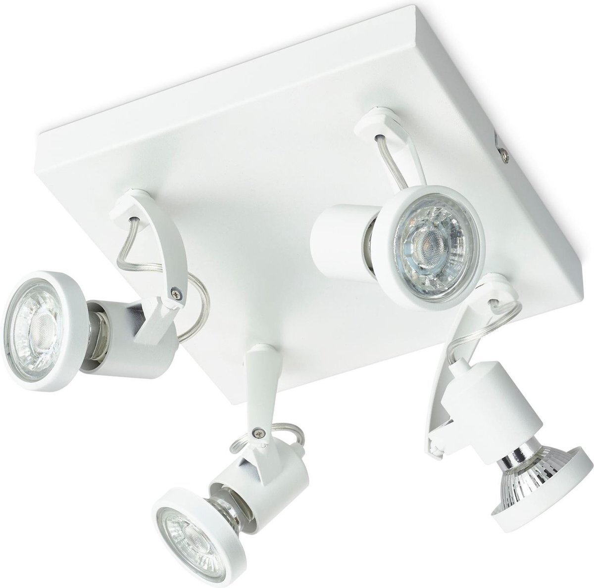 Prolight opbouwspot ANZIO - LED 4-L - GU10 3W - 250 lumen - inclusief lampen - geborsteld staal