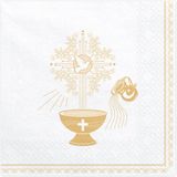 PartyDeco Servetten Holy Baptism 33 x 33 cm Goud