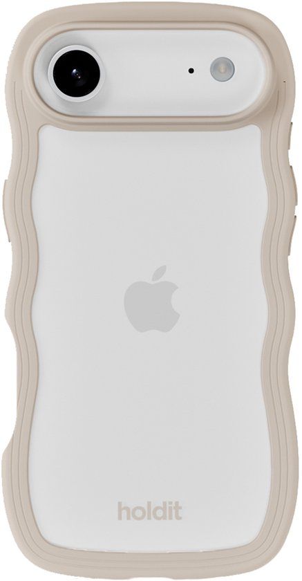 Holdit Wavy Case geschikt voor Apple iPhone Air - Transparent / Light Beige
