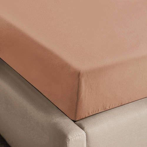 NOUS Living Flanellen Hoeslaken Bruin Roze