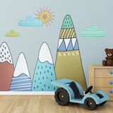 Ambiance Sticker Kinderstickers met Scandinavische bergen van Daliborka, 90 x 135 cm