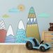 Ambiance Sticker Kinderstickers met Scandinavische bergen van Daliborka, 90 x 135 cm