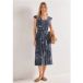 Robe midi en mesh avec imprimé