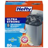 Hefty Ultra sterke hoge keuken prullenbak zakken, black-out, schone burst, 13 gallon, 80 Count