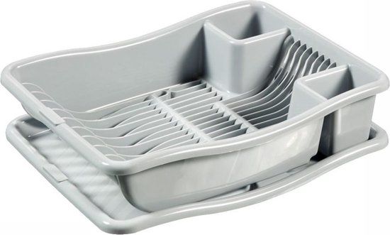 Curver Afdruiprek met plateau - Grijs - 38x29x8,5 cm