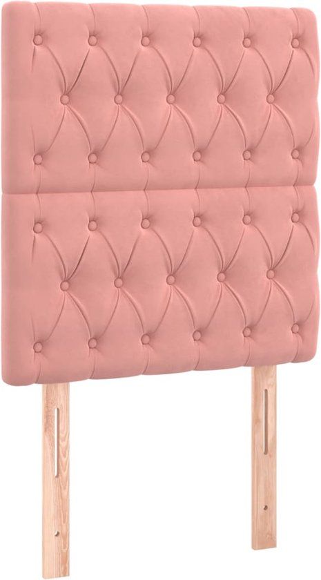 vidaXL Hoofdbord Roze Fluweel 80x7x118/128 cm