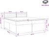 vidaXL Boxspringbed met matras en hoofdbord, blauw, 200 x 200 cm, stof