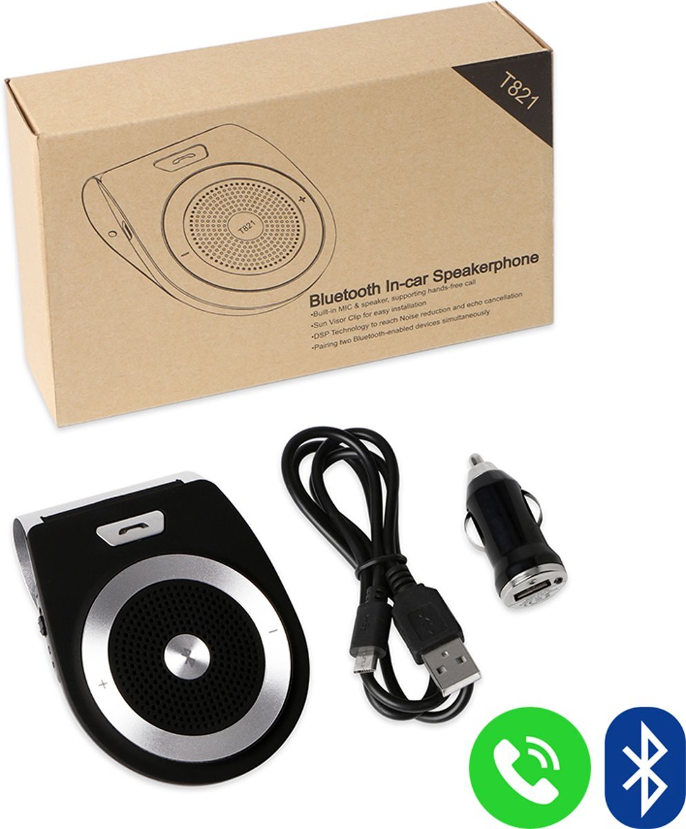 - Draadloze Bluetooth Carkit met Spraakbesturing â€“ veilig handsfree bellen en gebeld worden in de auto