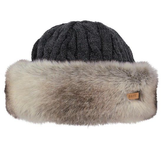 Barts Fur Cable Bandhat Dames Muts - Heather Brown