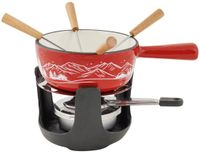 Cosy&Trendy Aspen Fondueset Gietijzer Ø14 cm - Rood