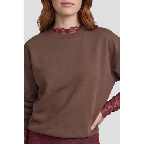 Anytime Anytime sweater met naad detail bruin