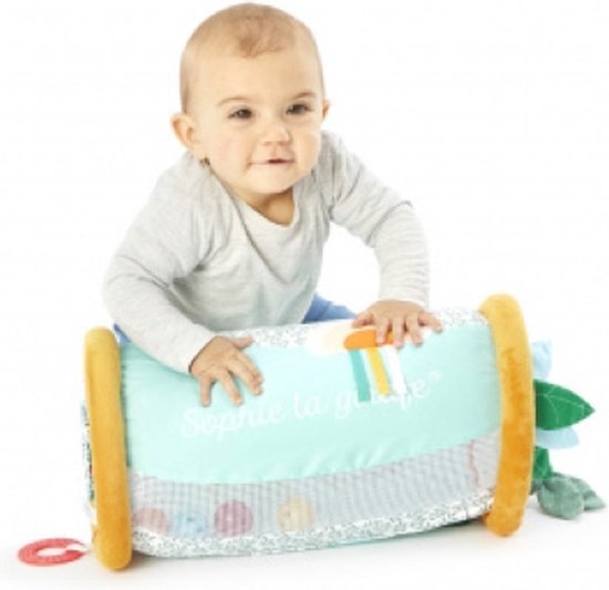 Sophie de giraf Rollin' Speelrol - Kruiprol - Baby speelgoed - Kraamcadeau - Babyshower cadeau - Vanaf 6 maanden - 42 x 24 x 24 cm - Stoffen hoes