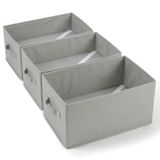 edihome, Closet Organizer voor Kleding – Lade Organizer met Compartimenten, Opvouwbare Stoffen Ladeverdeler voor Ondergoed, Sokken en T-Shirts, Kast Organizer (3 Pack - Zonder Comp. - Lichtgrijs)