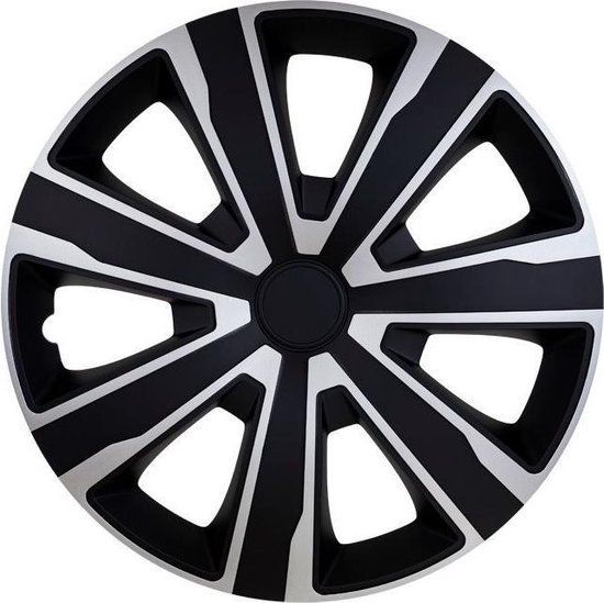 Autostyle Wieldoppen Tenzo 16-inch Zwart/Zilver (4-delig)