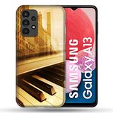 Beschermhoes Samsung Galaxy A13 Beschermhoes muziek piano retro