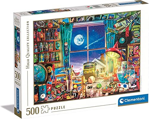 Clementoni 35148 Collection-to The Moon, puzzel 500 stukjes voor volwassenen en kinderen 14 jaar, behendigheidsspel voor het hele gezin