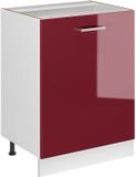 Vicco Keukenonderkast R-Line, Rode hoogglans/Wit, 60 cm met 1 deur zonder werkblad