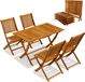 Casaria Tuinset Acaciahout - 4 personen - Inklapbaar - 120x70 cm