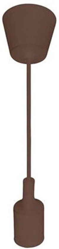 BES LED Turno Plafondlamp - Rond - Mat Bruin Kunststof - E27