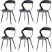Wokaka Lot De 6 Chaises De Salle À Manger Scandinaves Noir