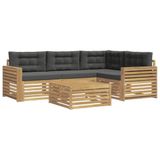 vidaXL Buiten bank set 5 st Wit en antracietkleurig Polyester