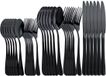 Ibenzoa® Elegante set de couverts, noir, 30 pièces pour 6 personnes