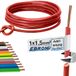 Aderleiding bedradingsleiding - enkele draad flexibel 1,5 mm2 - PVC kabel - H07V-K 1,5 mm² - kleur: rood - 20 m