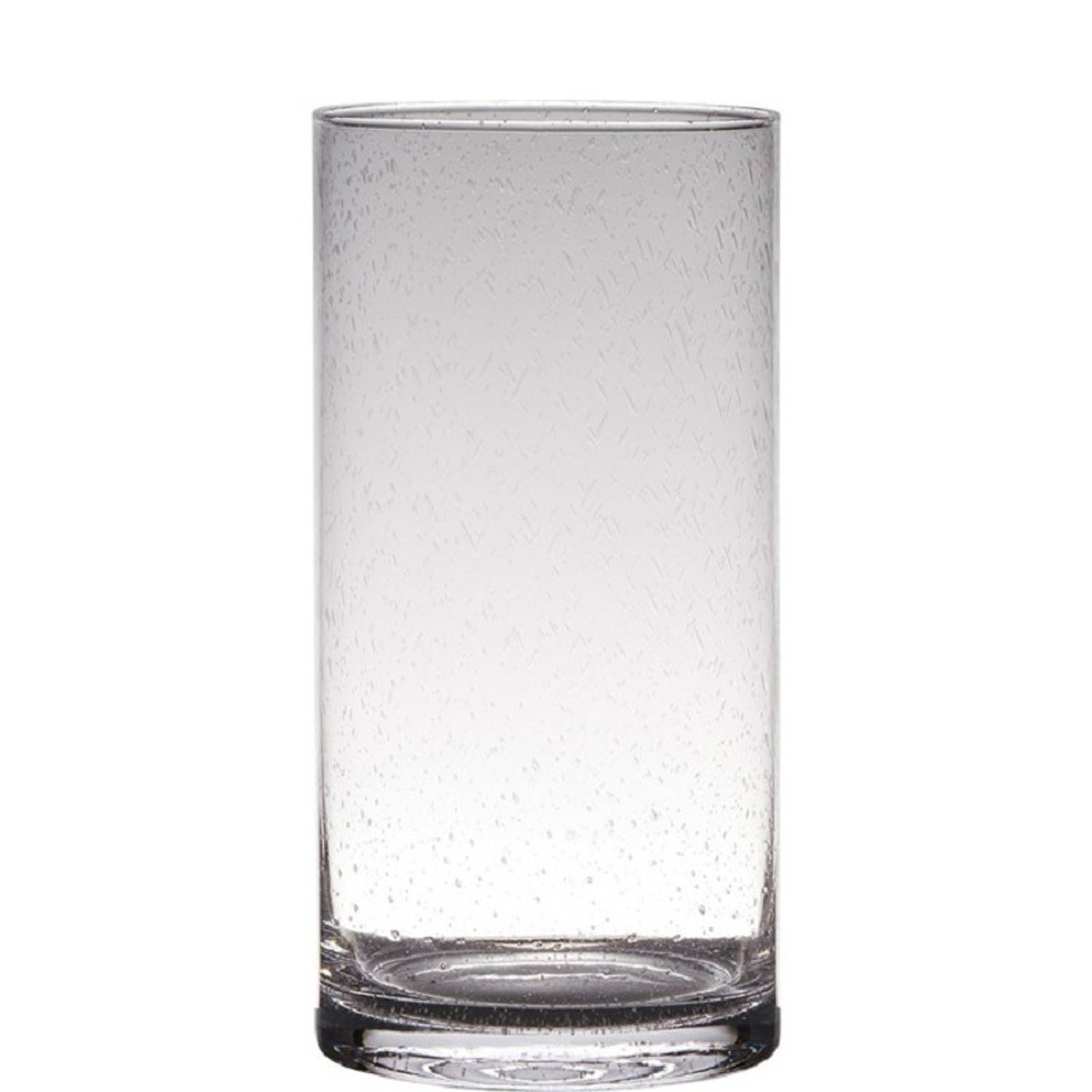 Hakbijl glass Transparante Cylinder vaas 30 x 15 cm - Bubbel glas - Bloemenvaas voor binnen