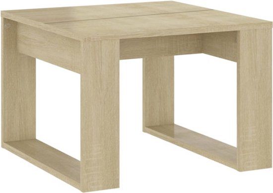 vidaXL Bijzettafel 50x50x35 cm bewerkt hout sonoma eikenkleurig