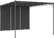 Pergola de jardin avec rideau latéral 4x3x2,25 m anthracite