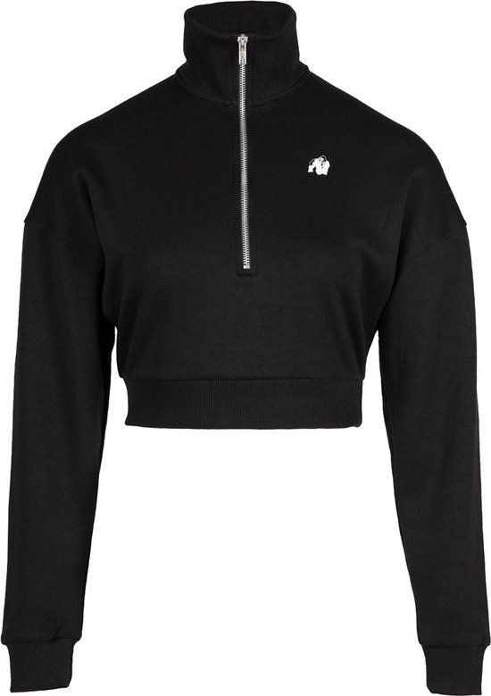 Gorilla Wear Ocala Cropped Half-Zip Sweatshirt - Black - XL